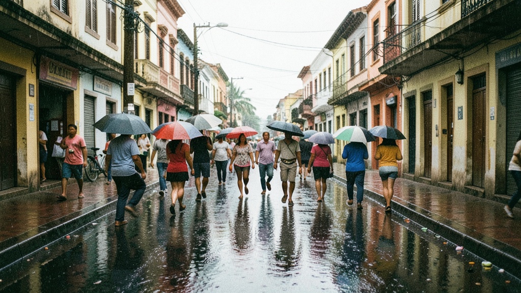 Fuerte lluvia golpea el sur de Guayaquil y deja calles mojadas en otros sectores