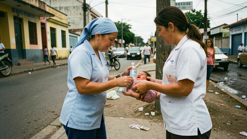 Entrega de insumos médicos al bebé abandonado en Guayaquil