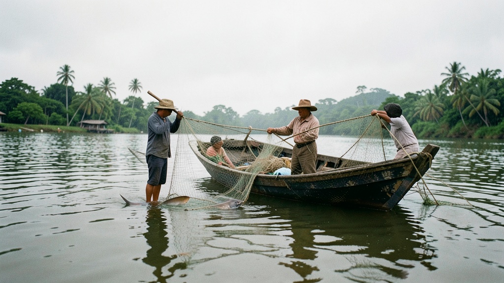 Pescadores de Posorja capturan raro pez remo en sus redes