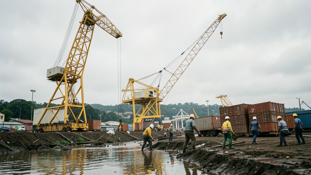 Llegaron las grúas para el Puerto de Aguas Profundas en Posorja
