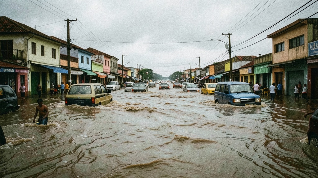 Lluvias intensas anegaron el norte de Guayaquil y paralizaron la movilidad este lunes