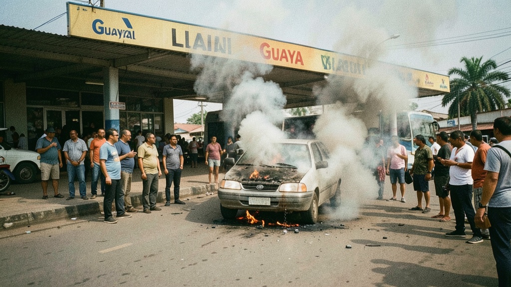 Incendio de vehículo cerca a la Terminal Terrestre obliga a la ATM a recomendar precaución