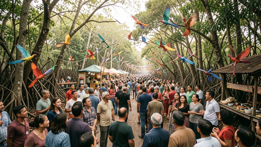 Puerto El Morro celebró el Séptimo Festival de Aves Playeras con feria y recorridos por el manglar