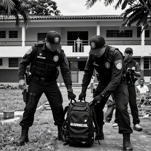 Hallan arma de fuego en mochila de estudiante en colegio de Guayaquil