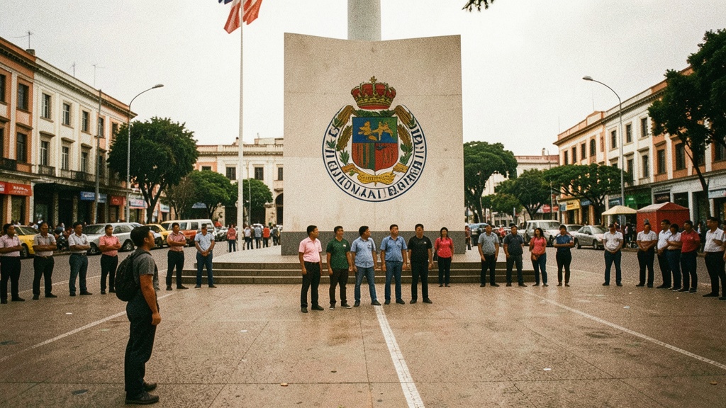 Estudiantes y gobernación del Guayas rindieron tributo al Escudo de Armas en Guayaquil