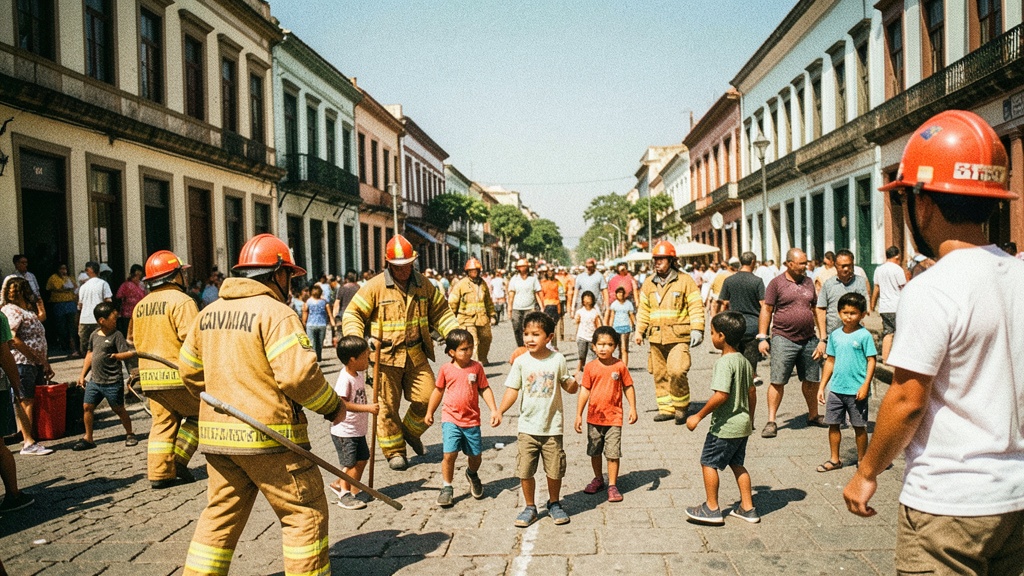 Bomberos y mascotas animaron el centro de Guayaquil con una jornada de convivencia