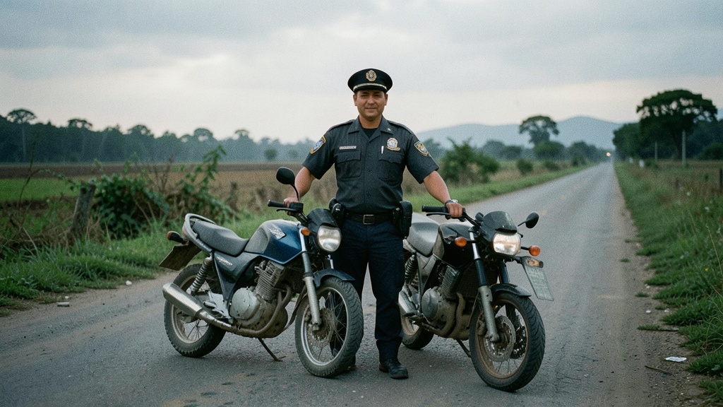 Gendarmes detienen a Marlon Chalen en Posorja con tres motos robadas y un arma