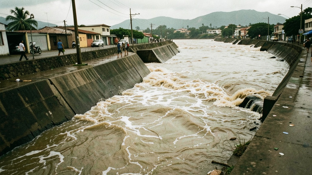 Lluvias intensas desbordan el río Tenguel e inundan sectores de Guayaquil