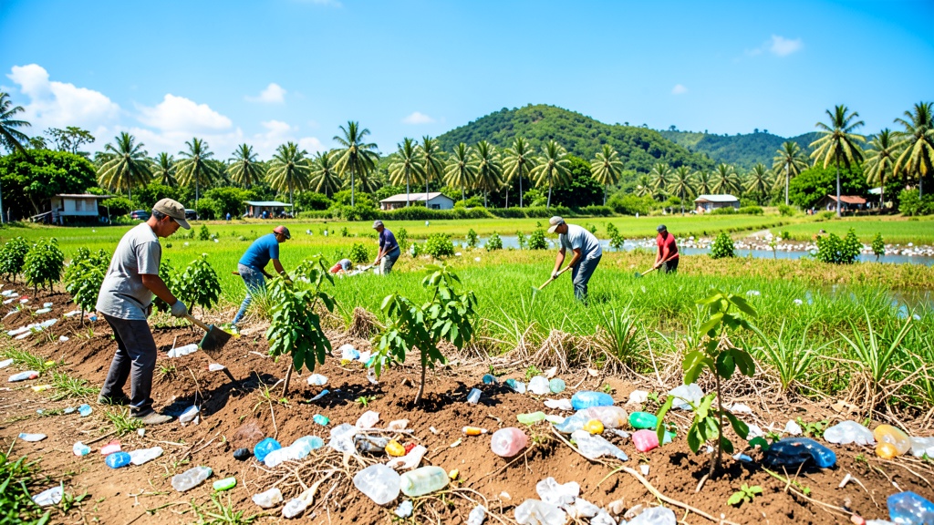 800 árboles plantados en Puná para frenar basura marina