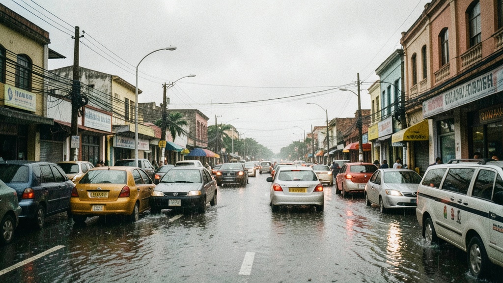 Lluvias intensas causan inundaciones y congestión vehicular en Guayaquil