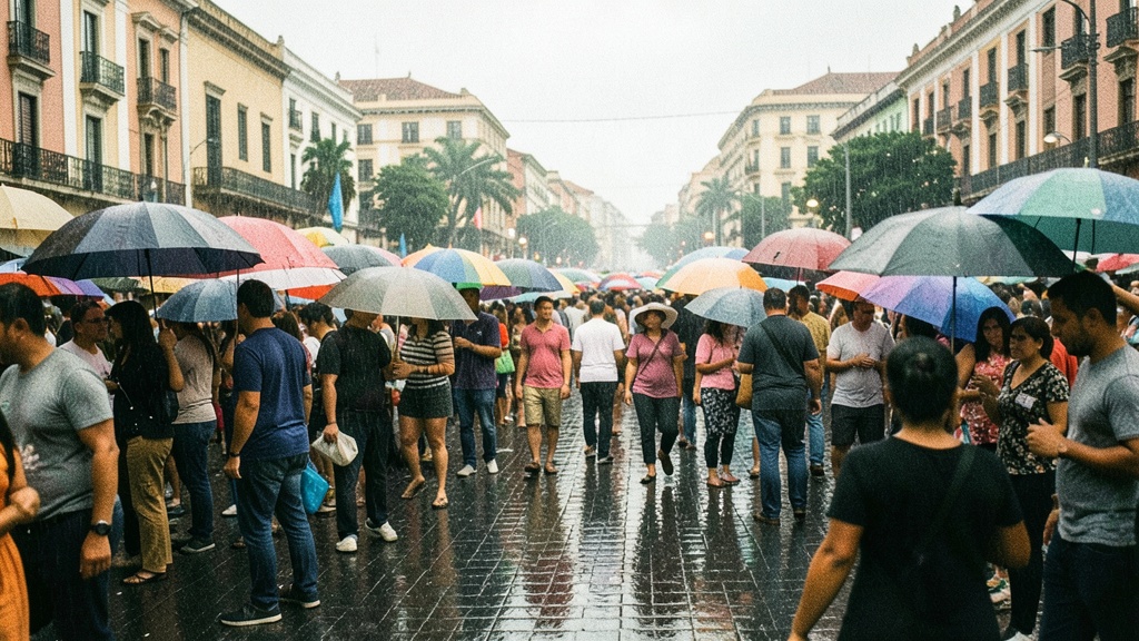Concierto en el centro de Guayaquil reunió a familias bajo la lluvia durante las fiestas octubrinas