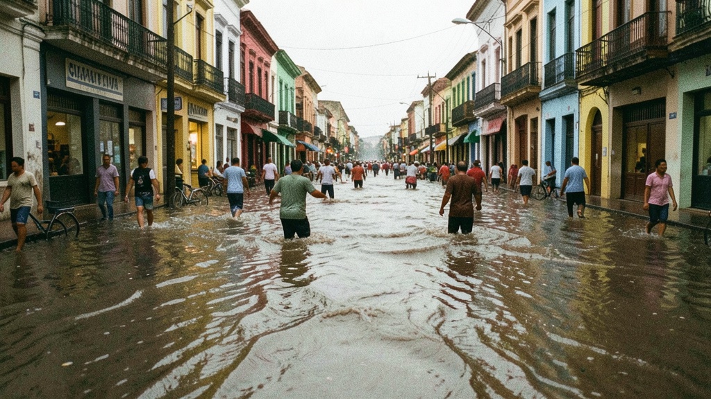 Intensas lluvias anegaron más de 80 sectores de Guayaquil el lunes