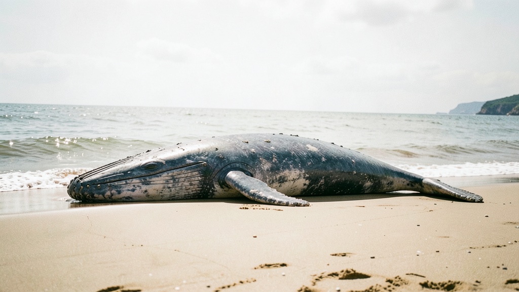 Retiraron ballena jorobada varada en Playa Varadero, Posorja