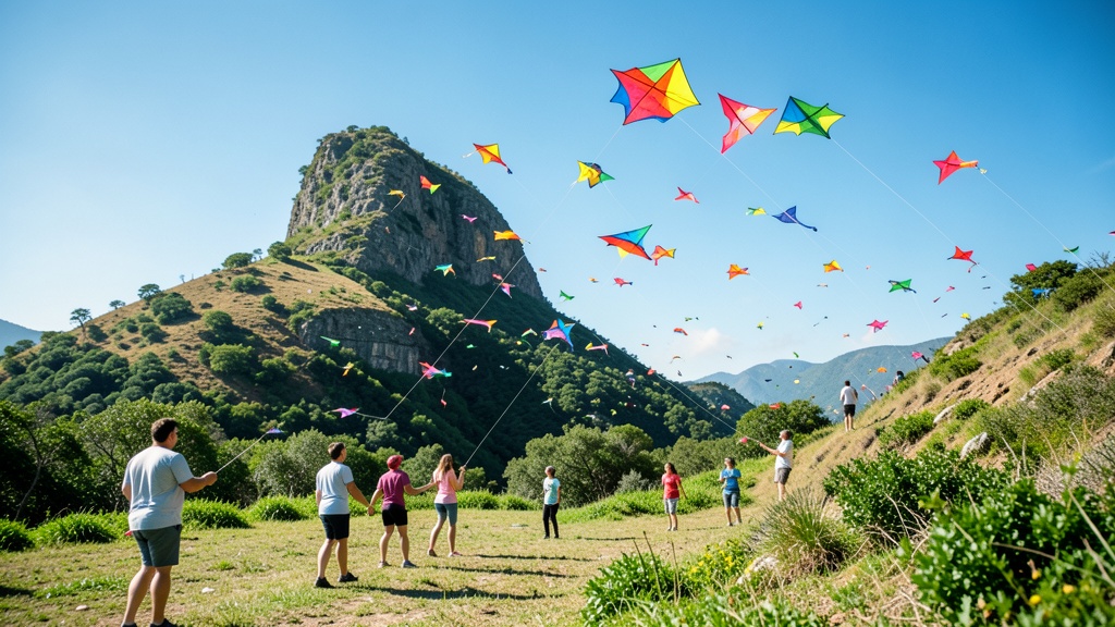 El Morro: Decenas de familias volaron cometas en el I Festival del cerro El Muerto