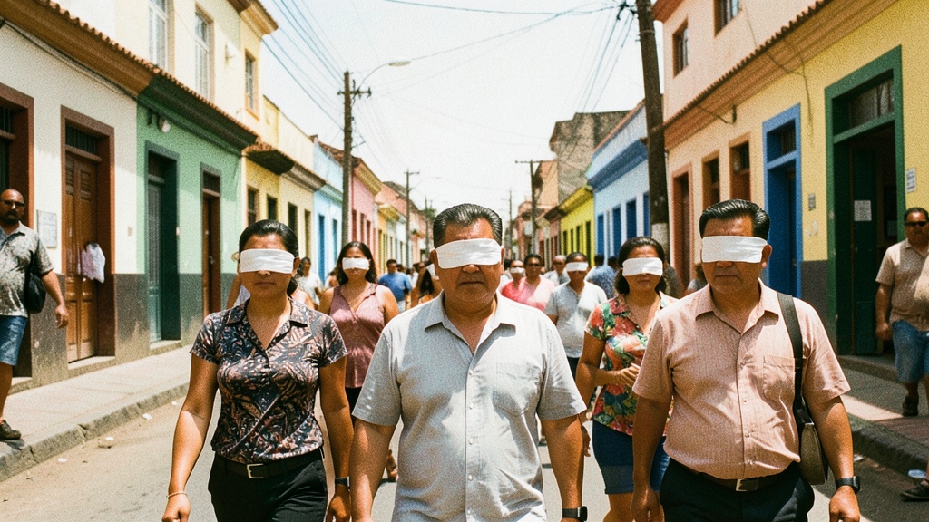 Guayaquileños caminaron con vendas para entender la discapacidad visual