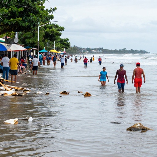 Marea alta anegó sectores del Suburbio guayaquileño cercanos al estero