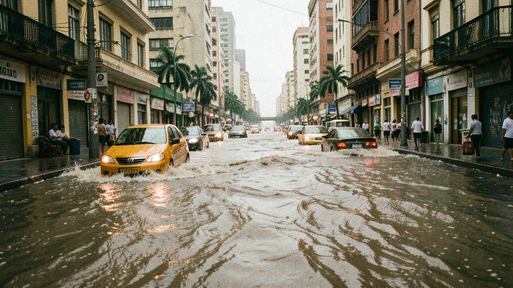 Lluvias intensas inundan Av. de las Américas y colapsan el tránsito hacia el norte