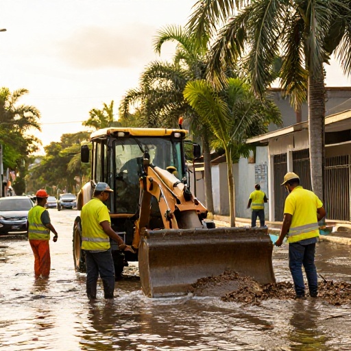 Alcaldía de Guayaquil activa 26 cuadrillas 24/7 para drenaje y manejo de residuos