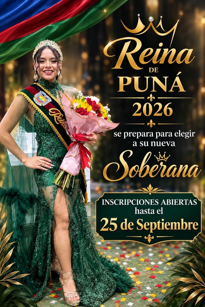 Puná abre inscripciones para elegir a la próxima Reina de las Fiestas por sus 191 años
