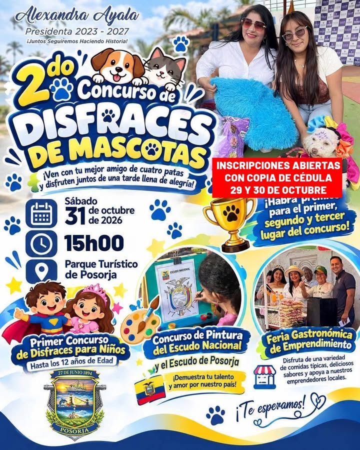 Posorja convoca a niños y mascotas a concurso de disfraces en Parque Turístico