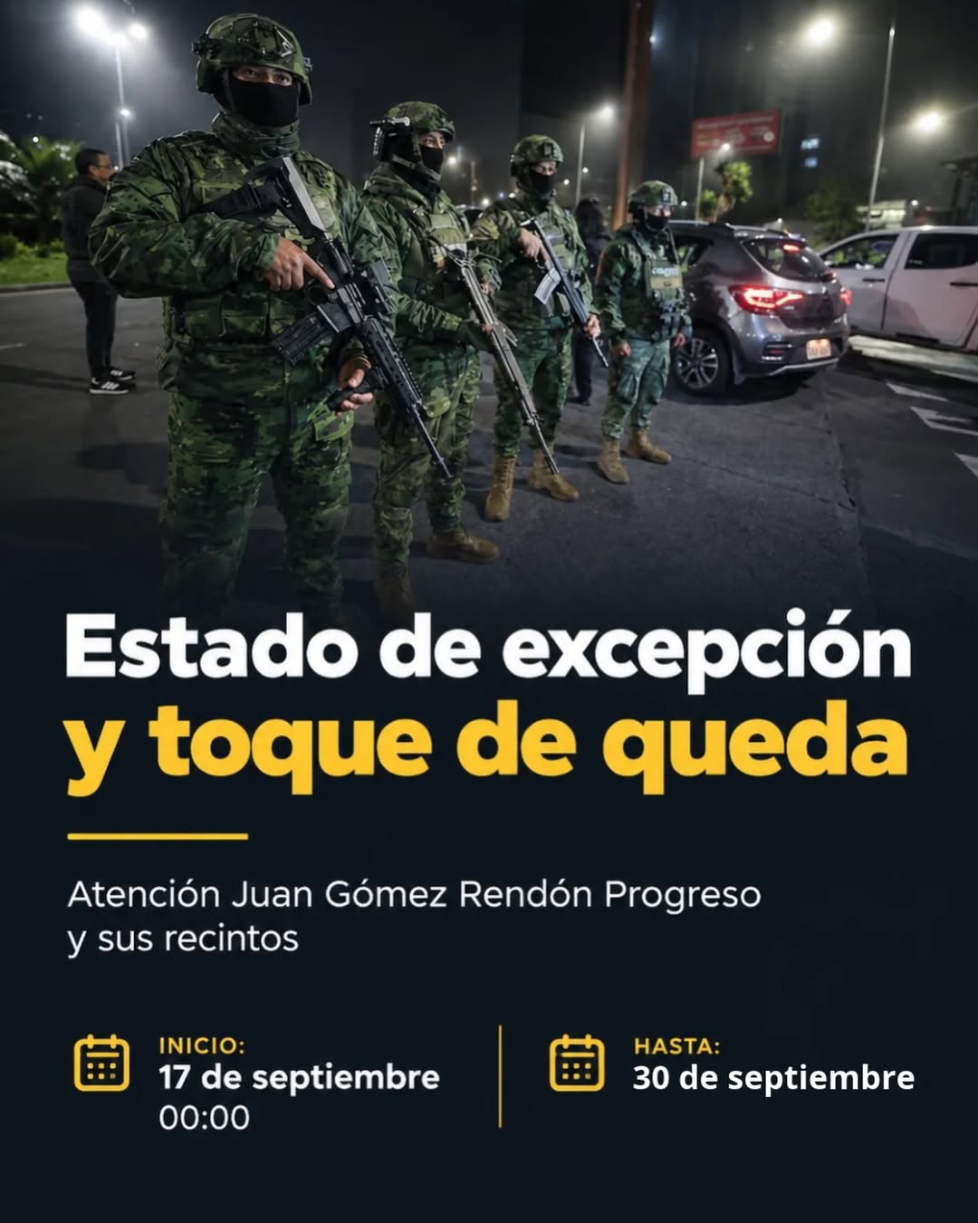 Toque de queda en Progreso: restricciones de circulación del 17 al 30 de septiembre