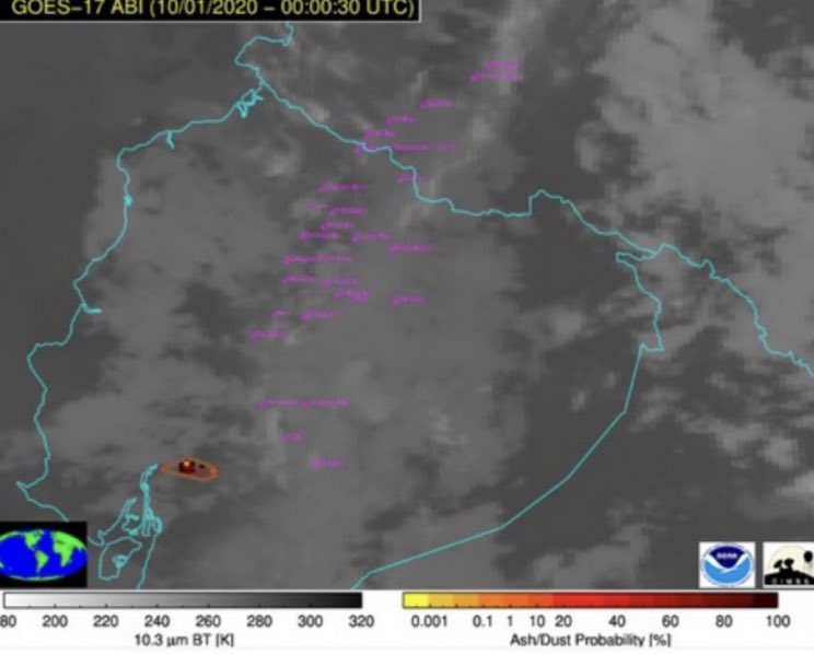 Riesgos advierte caída de ceniza volcánica en Guayaquil por viento del occidente