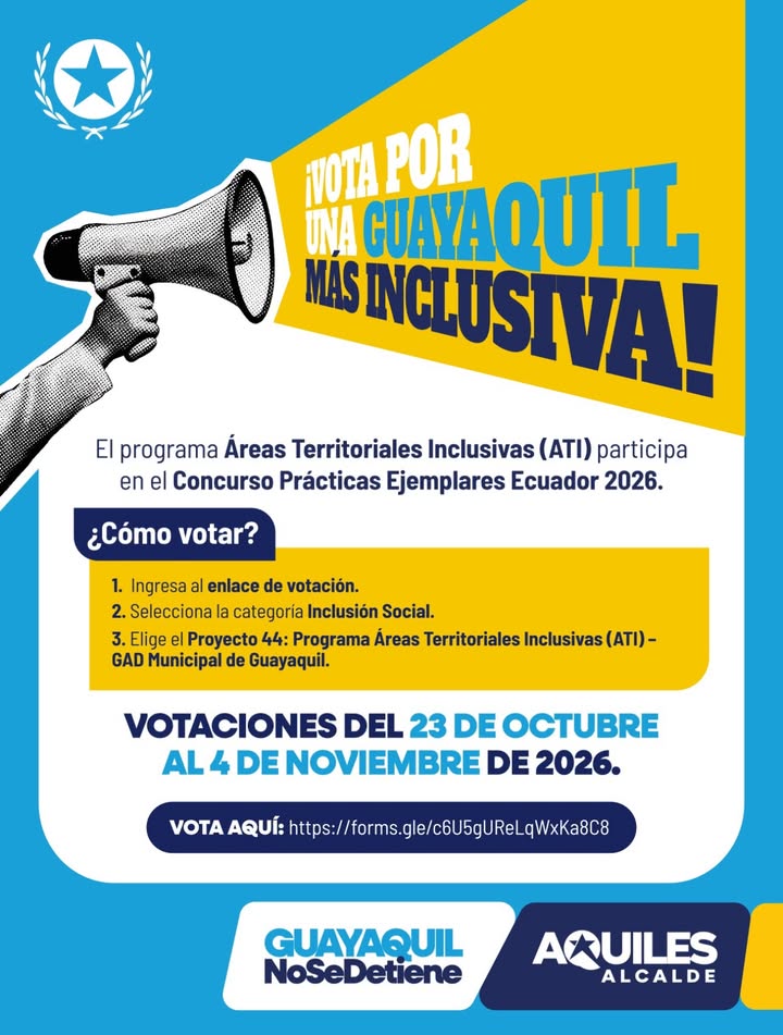 Guayaquil pide tu voto para llevar el modelo de inclusión a la final nacional