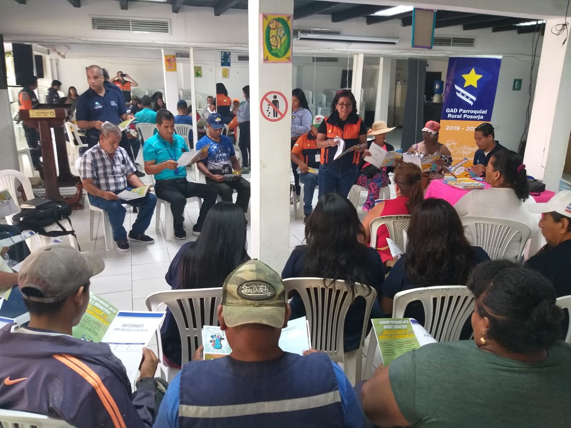 Ejercicio de evacuación en 7 barrios de Posorja ante riesgos naturales
