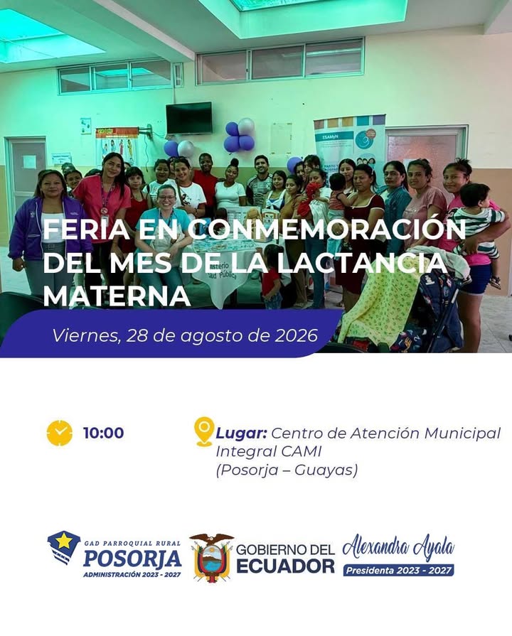 GAD Posorja y MSP realizan feria sobre lactancia materna este viernes